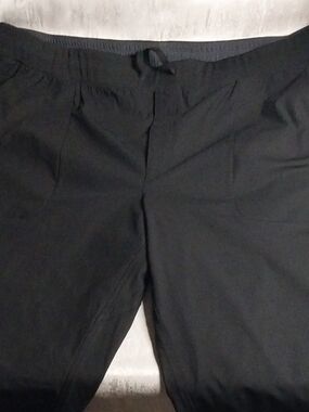 Men's Black Drawstring Jogger Pants Mens XxL Slim Pure Black